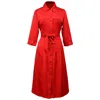 Smart And Joy Women's Stitched Pleats Shirt-dress - Red In Red