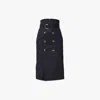 Smart And Joy Women's Straight Double-breasted Skirt - Black In Black