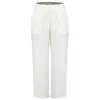 Smart And Joy Women's Straight Linen Pants - White In White