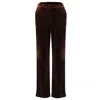 Smart And Joy Women's Straight Velvet Suit Pants - Brown In Brown