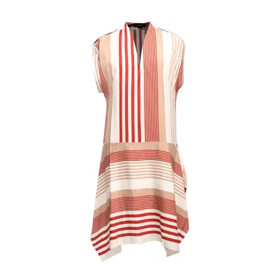 Smart And Joy Women's Stripe Print Game Dress -red