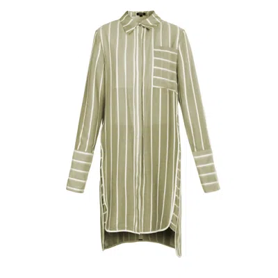 Smart And Joy Women's Striped Shirt Dress - Green