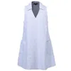 Smart And Joy Women's Striped Trapeze Minimalist Mini Dress - Blue In Blue
