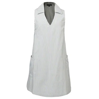 Smart And Joy Women's Striped Trapeze Minimalist Mini Dress - Green