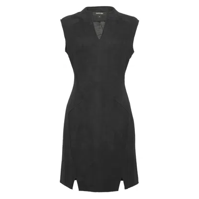 Smart And Joy Women's Suede Tailor Dress - Black