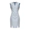 Smart And Joy Women's Suede Tailor Dress- Blue In Blue
