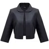 Smart And Joy Women's Taffeta Crop Jacket - Black In Black