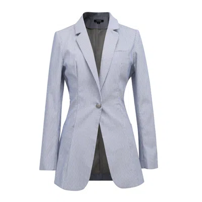 Smart And Joy Women's Tailored Blazer Jacket - Blue