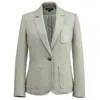 Smart And Joy Women's Tailored Blazer With Badge - Brown In Gray