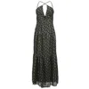Smart And Joy Women's Blue Tiered Panels Backless Strappy Maxi Dress - Navy In Black