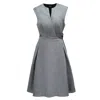Smart And Joy Women's Trapeze Dress With Cross -effect - Silver In Silver