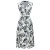 Smart And Joy Women's Tropical Print Sleeveless Midi Dress - Black In Black