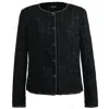 Smart And Joy Women's Tweed Round Neck Jacket - Black In Black