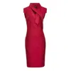 Smart And Joy Women's V-neck Structured Cut Suede Dress - Raspberry In Red
