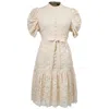 Smart And Joy Women's White All Lace Fit-and-flare Blouse-dress