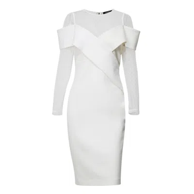 Smart And Joy Women's White Bobycon Bardot Dress