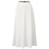 Smart And Joy Women's White Flared Tulip Long Skirt