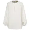 Smart And Joy Women's White Light Round Neck Blouse