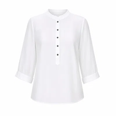 Smart And Joy Women's White Lightweight Batwing-sleeve Shirt