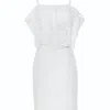 Smart And Joy Women's White Open Shoulders Top Lace Dress In White