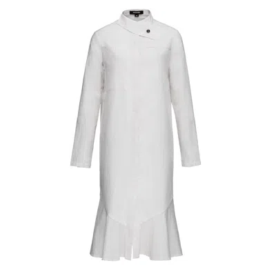 Smart And Joy Women's White Structured Shirt Dress