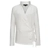 Smart And Joy Women's White Wrap Over Knitted Top In White