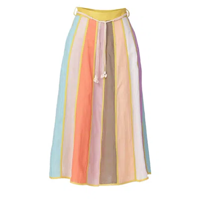 Smart And Joy Women's Wide Stripes Trapeze Skirt