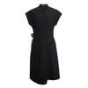 Smart And Joy Women's Wrap Effect V-neck Dress - Black In Black