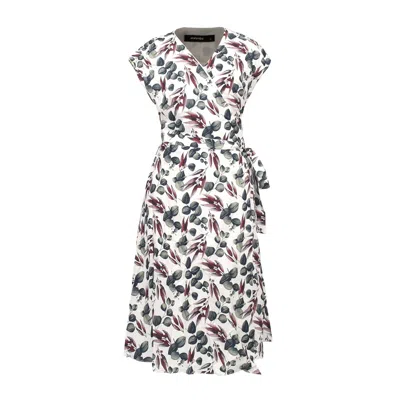 Smart And Joy Women's Wrap Leaves Print Dress In Multi