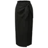 Smart And Joy Women's Wrap Skirt Tied On Side - Black In Black