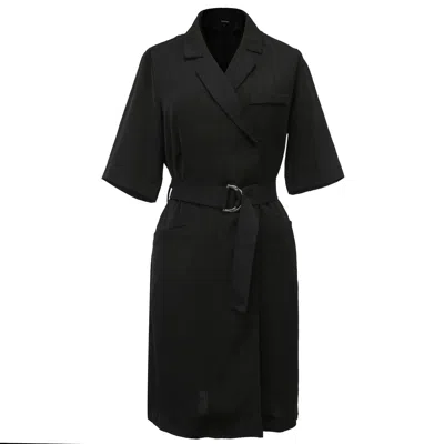 Smart And Joy Women's Wrap Tailor Dress With Belt - Black