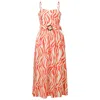 Smart And Joy Women's Yellow / Orange Graphic Print Bustier Maxi Dress