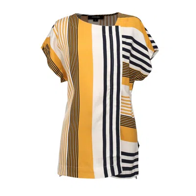 Smart And Joy Women's Yellow / Orange Long Stripe Print Game Top - Yellow & Orange In Yellow/orange