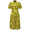 Smart And Joy Women's Yellow / Orange Monochrome Print Midi Tea-dress