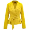 Smart And Joy Women's Yellow / Orange Pleated Skirt Tailor Jacket In Yellow/orange