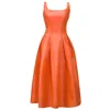 Smart And Joy Women's Yellow / Orange Taffeta Fit-and-flare Cocktail Dress In Yellow/orange