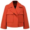 Smart And Joy Women's Yellow / Orange Wide Patch Pocket Crop Jacket In Yellow/orange