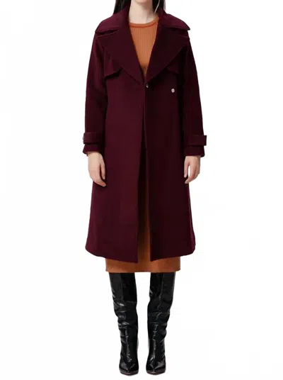 Smart And Joy Wool Coat In Bordeaux In Red