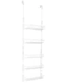 Smart Design 5-tier Over The Door Pantry Organizer Rack With Adjustable Shelves In White