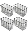 Smart Design Nestable 6" X 12" X 6" Basket Organizer With Handles, Set Of 4 In Black