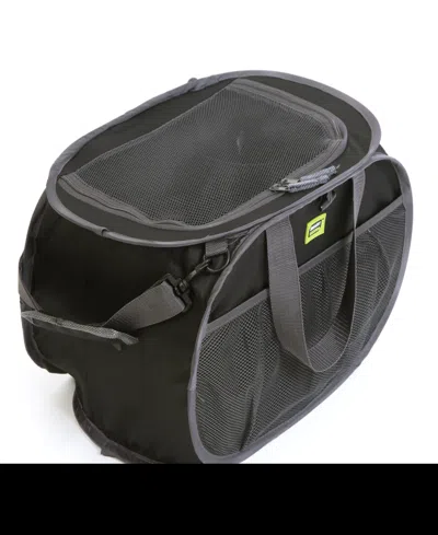 Smart Design Pop Up Compact Tote Organizer Bag With Shoulder Strap In Black