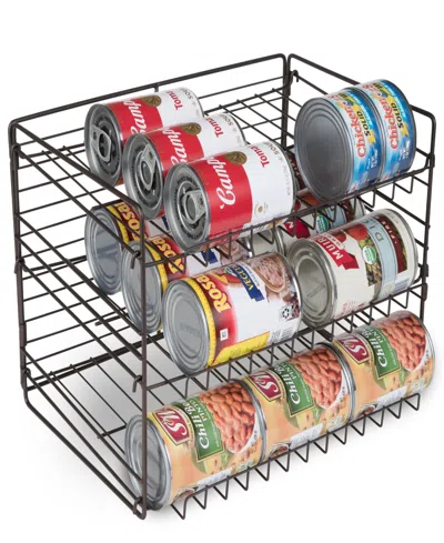 Smart Design Premium 3 Tier Can Rack Organizer With Adjustable Shelves In Bronze