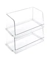 Smart Design Set Of 2 Stackable Household Bin, 7" X 12.5" In Clear
