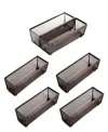 Smart Design Set Of 6 Drawer Organizer, 9" X 3" In Bronze