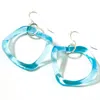Smart Glass Jewelry Women's Blue Recycled Gin Bottle Simple Ruffle Earrings Sterling