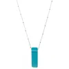 Smart Glass Jewelry Women's Blue Recycled Gin Bottle Stiletto Necklace Aqua Sterling