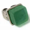 Smart Glass Jewelry Women's Green Recycled Bottle Glass Cube Silver Ring Antique Clear