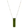 Smart Glass Jewelry Women's Green Recycled Wine Bottle Glass Stiletto Pine Gold