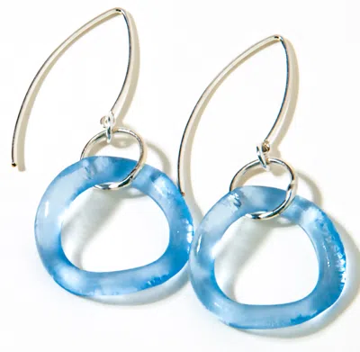 Smart Glass Jewelry Women's Pink / Purple Recycled Glass Wave Boomerang Earring Periwinkle Sterling In Multi