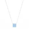 Smart Glass Jewelry Women's Pink / Purple Recycled Sake Bottle Cube Necklace Sterling Silver Periwinkle